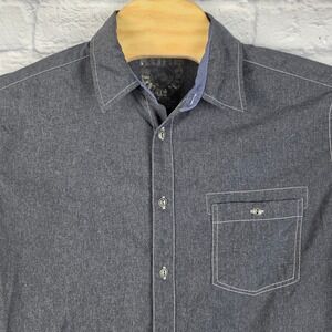 Kuhl Mens Long Sleeve Button Shirt Gray Mountain Grown Hiking Outdoor Sz Medium